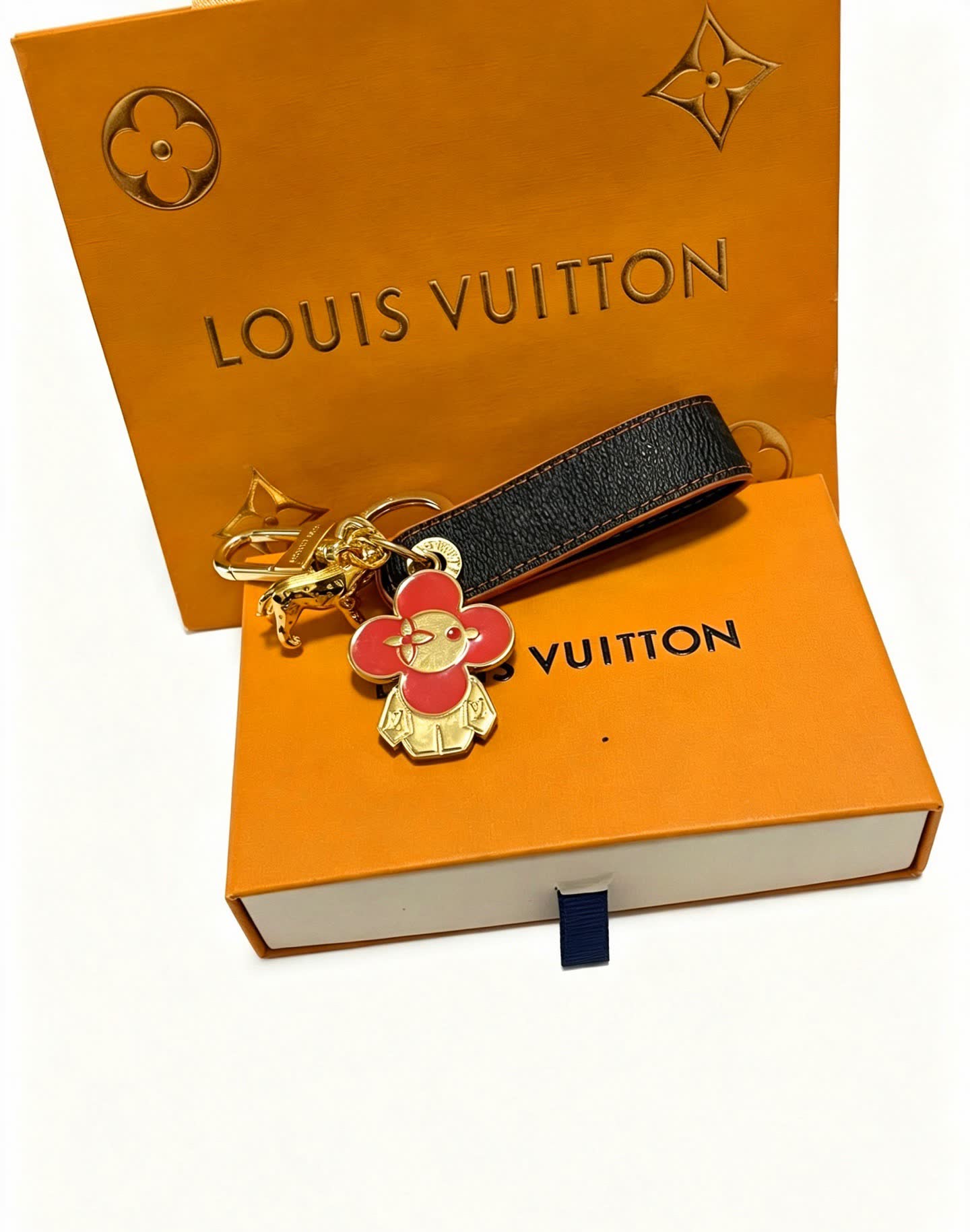 Louis Vuitton Keychain with Flower Charm